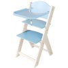 Sedees Jídelní rostoucí židlička 2v1 modrá bez obrázku, bílé bočnice - chytrá židle Sedees Sedees Jídelní rostoucí židlička 2v1 modrá bez obrázku, bílé bočnice - chytrá židle Sedees