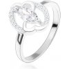 Šperky eshop - Zásnubný prsteň, striebro 925, číre zirkónové zrnko, prepojené srdcia HH2.7 - Veľkosť: 52 mm Šperky eshop - Zásnubný prsteň, striebro 925, číre zirkónové zrnko, prepojené srdcia HH2.7 - Veľkosť: 52 mm