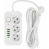 Predlžovací Kábel ROZVETVOVACIA LIŠTA 3 zásuvky 5m s uzemnením a vypínačom + 5x USB BIELY Predlžovací Kábel ROZVETVOVACIA LIŠTA 3 zásuvky 5m s uzemnením a vypínačom + 5x USB BIELY