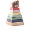 Cubika pastelová drevená farebná pyramída so sliepočkou – skladačka 8 dielov Cubika pastelová drevená farebná pyramída so sliepočkou – skladačka 8 dielov