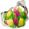 Nálepka fototapeta 3D výhľad Farebné tulipány 75x75 cm Nálepka fototapeta 3D výhľad Farebné tulipány 75x75 cm