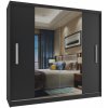 Šatníková skriňa 200 cm Belini čierny mat s posuvnými dverami a zrkadlom Výrobca ME SZP1/2/B/B/0/AL Šatníková skriňa 200 cm Belini čierny mat s posuvnými dverami a zrkadlom Výrobca ME SZP1/2/B/B/0/AL