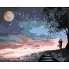 ZUTY Maľovanie podľa čísel MILENCI POD HVIEZDAMI MESIACA Rámovanie vypnuté plátno na rám Rozmer 80 x 100 cm