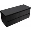 CERANO - Kúpeľňová skrinka Velora - čierna matná, úchytka čierna + doska pod umývadlo Navira Pro - 36 mm - 140x56,6x46,5 cm CER-668633 CERANO - Kúpeľňová skrinka Velora - čierna matná, úchytka čierna + doska pod umývadlo Navira Pro - 36 mm - 140x56,6x46,5 cm CER-668633