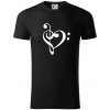 Husľový kľúč srdce - Tričko z organickej bavlny - M ( Čierna ) Husľový kľúč srdce - Tričko z organickej bavlny - M ( Čierna )