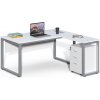 Rohový kancelársky stôl s kontajnerom Houseland Prime Home 01 160 cm biely Rohový kancelársky stôl s kontajnerom Houseland Prime Home 01 160 cm biely