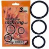 You2Toys 100% Silicone Cock Ring Set, sada 3 ks čiernych silikónových erekčných krúžkov