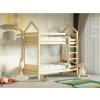 Elis design Domčeková posteľ poschodová s voliteľnou spodnou zábranou Premium rozmer lôžka: 90 x 200 cm, zábrany: predná
