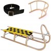 Sane drevené SULOV 67 dĺžka 125 CM + ohrádka + popruh - žlto-čierno Sane drevené SULOV 67 dĺžka 125 CM + ohrádka + popruh - žlto-čierno