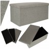 Skladací puf s úložným priestorom sivý veľký 76x38x38cm Skladací puf s úložným priestorom sivý veľký 76x38x38cm