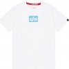 Alpha Industries tričko pánske Satin Logo T White Veľkosť: M, Farba: biela Alpha Industries tričko pánske Satin Logo T White Veľkosť: M, Farba: biela