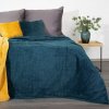 Modrá dekoračná deka na posteľ s cik-cak vzorom Šírka 170 cm | Dĺžka 210 cm modrá