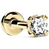 Danfil Labreta Piercingové náušnice DF 5548 zo žltého zlata, s diamantom Danfil Labreta Piercingové náušnice DF 5548 zo žltého zlata, s diamantom