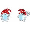 Olivie Strieborné náušnice VIANOČNÝ ŠKRIATOK 8028