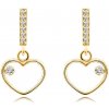 Šperky eshop - Zlaté náušnice 14K s briliantmi a motívom otvoreného srdca S3BT510.55 Šperky eshop - Zlaté náušnice 14K s briliantmi a motívom otvoreného srdca S3BT510.55