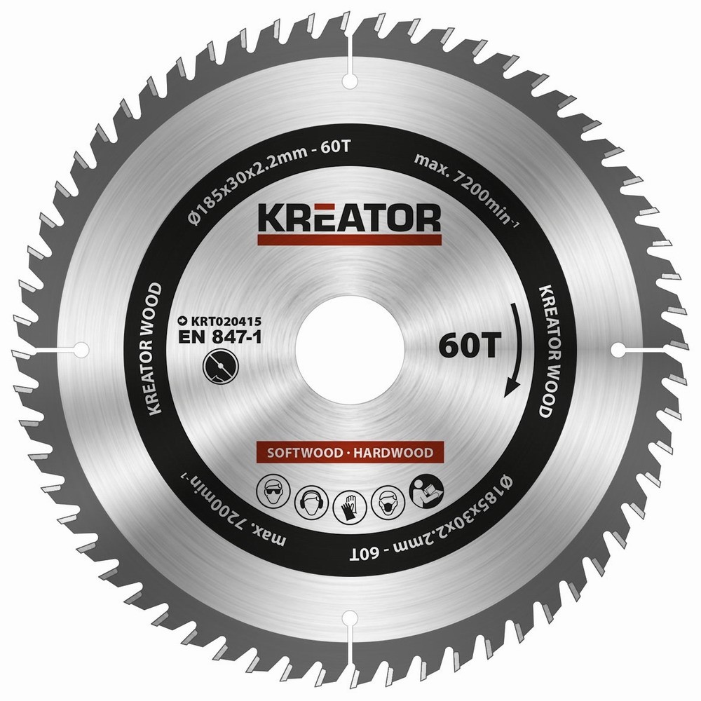 Kreator Pílový kotúč KRT020415 na drevo 185mm, 60T