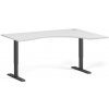 Ergonomický výškovo nastaviteľný stôl, 160x120 cm, 2 motory, L/P, čierna podnož, biela Ergonomický výškovo nastaviteľný stôl, 160x120 cm, 2 motory, L/P, čierna podnož, biela
