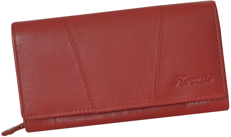 Mercucio Praktická kožená peňaženka s mincovníkom na zips červená