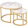 Halmar | Súprava 2 ks konferenčných stolíkov PACILA, mramorový dekor / zlaté | V-CH-PAOLA-LAW-ZŁOTY Halmar | Súprava 2 ks konferenčných stolíkov PACILA, mramorový dekor / zlaté | V-CH-PAOLA-LAW-ZŁOTY
