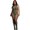 Le Desir Bodystocking Queen Size s čipkou a sieťkou