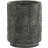 J-Line by Jolipa Šedý betónový kvetináč zdobený kvetmi - Ø23*29 cm - J-Line by Jolipa J-Line by Jolipa Šedý betónový kvetináč zdobený kvetmi - Ø23*29 cm - J-Line by Jolipa