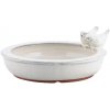 Esschert Design Kúpeľ pre vtáčiky krmítko Elegant keramická, kruhová 27 x 11 cm bílá krémová