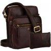 Pánska hnedá kožená crossbody taška Peterson + puzdro na kľúče Pánska hnedá kožená crossbody taška Peterson + puzdro na kľúče