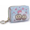 Mini peňaženka detská 7x8,5 cm - modrá nezábudková sova Mini peňaženka detská 7x8,5 cm - modrá nezábudková sova