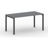 Rokovací kancelársky stôl PRIMO SQUARE, 160x80 cm, čierna podnož, grafit Rokovací kancelársky stôl PRIMO SQUARE, 160x80 cm, čierna podnož, grafit