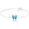 MINET Trblietavý strieborný náramok BUTTERFLY s modrým opálom JMAD0040AB14 MINET Trblietavý strieborný náramok BUTTERFLY s modrým opálom JMAD0040AB14