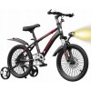 DETSKÝ BICYKEL 16 PALCOVÝ S KOTÚČOVÝMI BRZDAMI, POMOCNÝMI KOLESAMI, ODPRUŽENÍM, KRYTOM A LED OSVETLENÍM DETSKÝ BICYKEL 16 PALCOVÝ S KOTÚČOVÝMI BRZDAMI, POMOCNÝMI KOLESAMI, ODPRUŽENÍM, KRYTOM A LED OSVETLENÍM