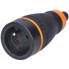 Solight zásuvka do vlhka, přímá, IP40, černá-oranžová P68 Solight zásuvka do vlhka, přímá, IP40, černá-oranžová P68