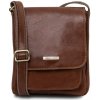 Kožená taška cez rameno pre mužov s predným vreckom Jimmy Tuscany Leather Farba: Hnedá Kožená taška cez rameno pre mužov s predným vreckom Jimmy Tuscany Leather Farba: Hnedá