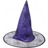 Klobúk Čarodejnica fialový s čiernou pavučinou Klobúk Čarodejnica fialový s čiernou pavučinou