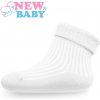 NEW BABY Dojčenské pruhované ponožky biele Bavlna/Polyamid/Elastan 56 (0-3m)