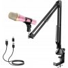 Tonor Dynamický USB-C mikrofón RGB Ružový na Hry, Podcasty a Karaoke Tonor Dynamický USB-C mikrofón RGB Ružový na Hry, Podcasty a Karaoke