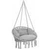 Detex Závesné kreslo BOHO s vankúšmi, Ø61cm, svetlo sivá 109254 Detex Závesné kreslo BOHO s vankúšmi, Ø61cm, svetlo sivá 109254