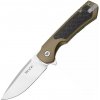 Buck Stinger Satin D2 Green Aluminium Carbon Inlay Framelock BU-0714GRS