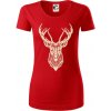 Jeleň kresba - Dámske tričko z organickej bavlny Origin (GOTS) - M ( Červená ) Jeleň kresba - Dámske tričko z organickej bavlny Origin (GOTS) - M ( Červená )