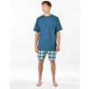 Gina pánske krátke bavlnené pyžamo s potlačou 79192P petrolejová aqua