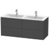 Duravit L-Cube - Umývadlová skrinka, 55x129x48 cm, 4 zásuvky, grafit mat LC625904949 Duravit L-Cube - Umývadlová skrinka, 55x129x48 cm, 4 zásuvky, grafit mat LC625904949