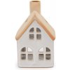 Keramická chalúpka / domček na sviečku - 1 ks 1 biela béžová Keramická chalúpka / domček na sviečku - 1 ks 1 biela béžová