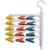 KOLÍČKOVNÍK závesný päťramenný kolotoč s 15 farebnými štipcami na bielizeň KOLÍČKOVNÍK závesný päťramenný kolotoč s 15 farebnými štipcami na bielizeň