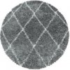Ayyildiz , Kusový koberec Alvor Shaggy 3401 grey kruh, 80x80 (priemer) kruh, šedá, obývacia izba Ayyildiz , Kusový koberec Alvor Shaggy 3401 grey kruh, 80x80 (priemer) kruh, šedá, obývacia izba