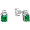 Diamonfire strieborné náušnice Emerald E6698