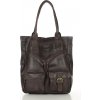 MARCO MAZZINI Tmavohnedá kožená shopper taška XXL MARCO MAZZINI Tmavohnedá kožená shopper taška XXL