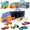 Hot Wheels SÚPRAVA 3V1 NÁKLADNIAK TRANSPORTER PRE 12 AUT KUFOR + AUTO A ZNAČKY