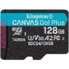 Kingston MicroSDXC karta 128GB Canvas Go! Plus, R: 200/W: 160MB/s, Class 10, UHS-I, U3, V30, A2 + Adaptér Kingston MicroSDXC karta 128GB Canvas Go! Plus, R: 200/W: 160MB/s, Class 10, UHS-I, U3, V30, A2 + Adaptér