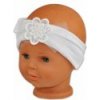 Čelenka Baby Nellys ® s kvetinkou a flitrami - biela Čelenka Baby Nellys ® s kvetinkou a flitrami - biela