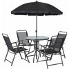 STREND Set zahradny LETICIA GREY, stôl 85x71 cm, 4x stolička 74x53x91 cm, dáždnik 180 cm 802099 STREND Set zahradny LETICIA GREY, stôl 85x71 cm, 4x stolička 74x53x91 cm, dáždnik 180 cm 802099